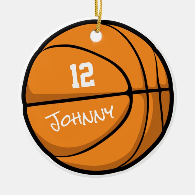 Ornamento De Cerâmica BASKETBALL Personalized Player Ornament (Frente)