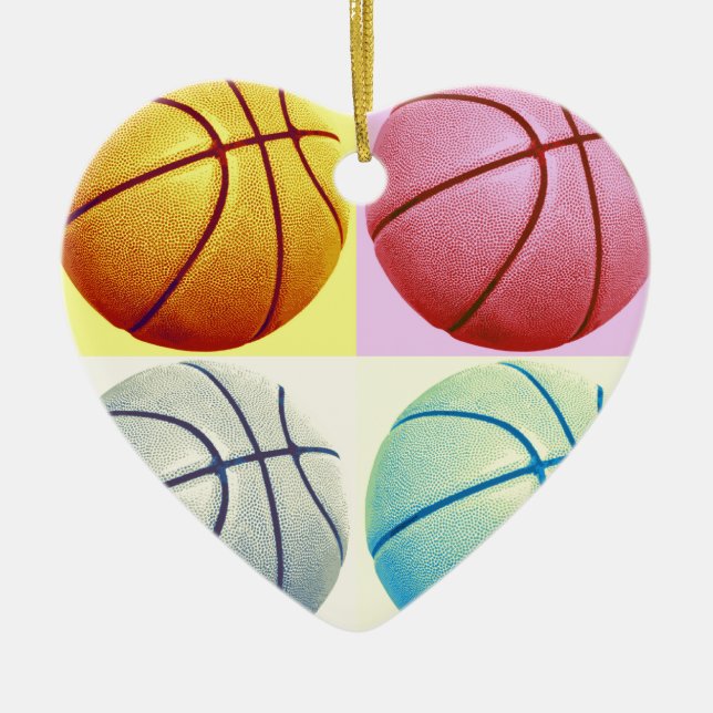 Ornamento De Cerâmica Basquete de pop (Frente)