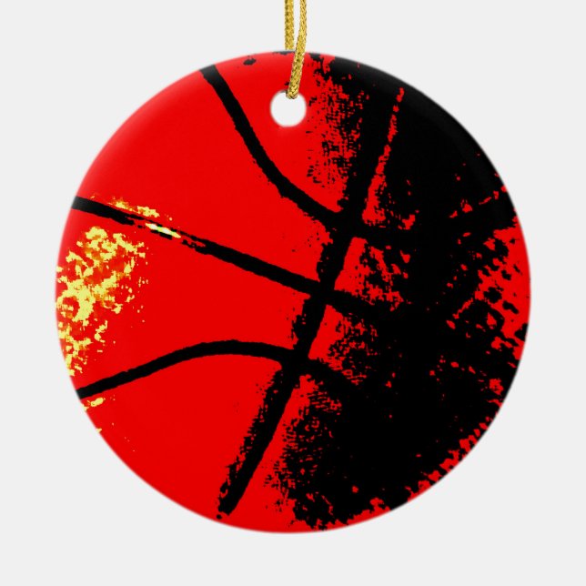 Ornamento De Cerâmica Basquete de pop (Frente)