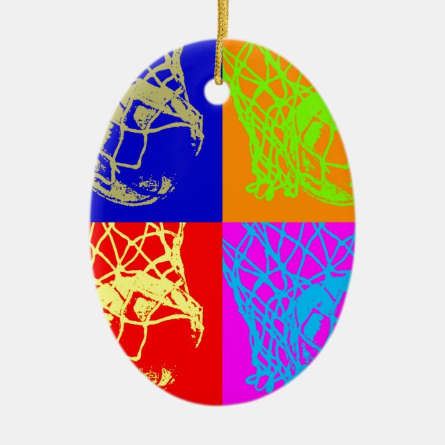 Ornamento De Cerâmica Basquete de pop (Frente)