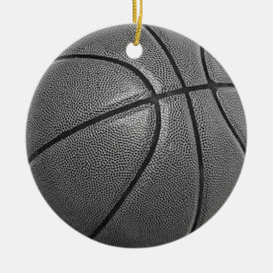 Ornamento De Cerâmica Basquete em Escala de Cinza