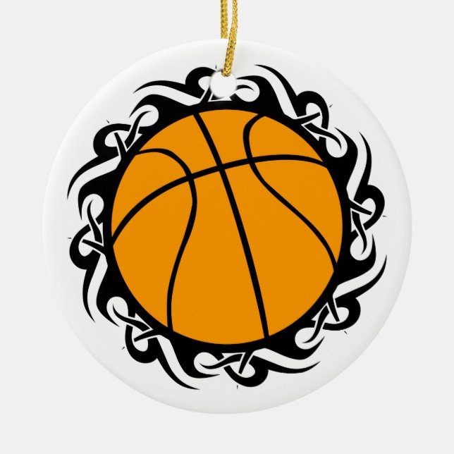 Ornamento De Cerâmica basquetebol tribal (Frente)