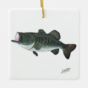 Ornamento De Cerâmica Bass de Boca Largemouth