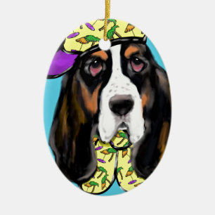 Ornamento De Cerâmica Basset Hound