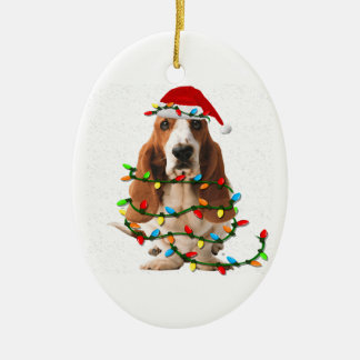 Ornamento De Cerâmica basset hound christmas funny basset hound dog love