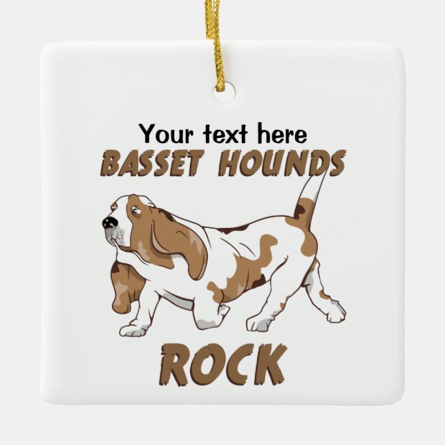Ornamento De Cerâmica bassET HOUNDS ROCK ALL (Frente)
