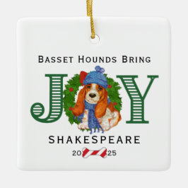 Ornamento De Cerâmica Bassett Hounds Traga Joy