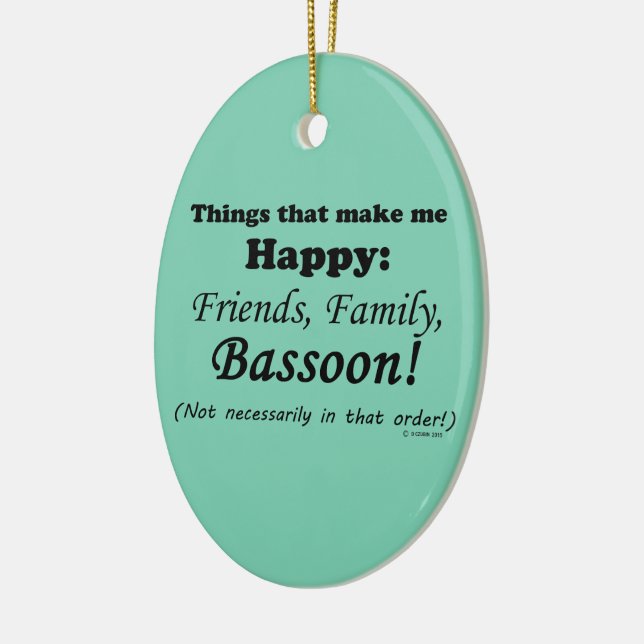 Ornamento De Cerâmica Bassoon me faz feliz (Esquerda)