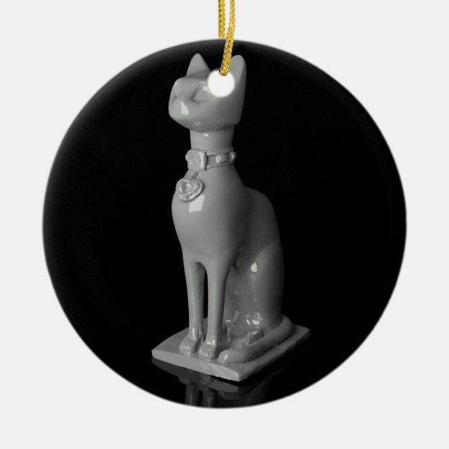 Ornamento De Cerâmica Bastet. The ancient Egyptian cat Goddess (Frente)