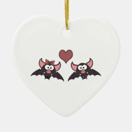 Ornamento De Cerâmica Bat Love