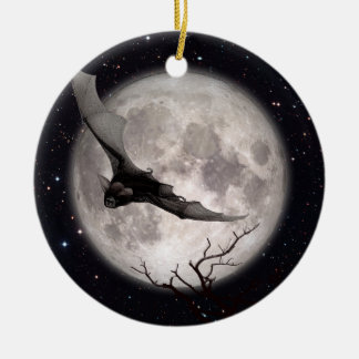 Ornamento De Cerâmica Bat Voador, Lua Cheia, Gótica Tradicional, Vampiro