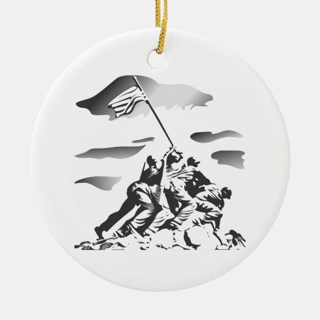 Ornamento De Cerâmica Batalha de Iwo Jima (Frente)