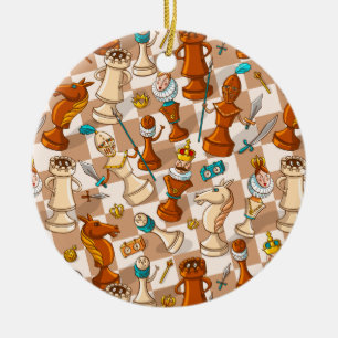 Ornamento De Cerâmica batalha de xadrez