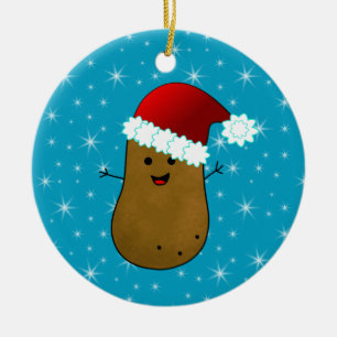 Ornamento De Cerâmica Batata Feliz Natal