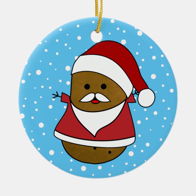 Ornamento De Cerâmica Batata Feliz Natal (Frente)