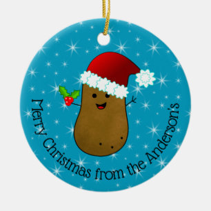 Ornamento De Cerâmica Batata Personalizada Feliz Natal