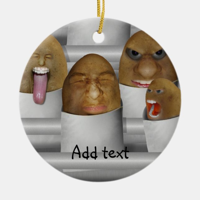 Ornamento De Cerâmica Batatas Em Linha (Frente)