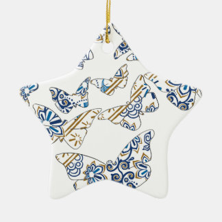 Ornamento De Cerâmica batik e borboleta no.4