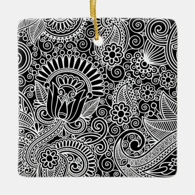 Ornamento De Cerâmica Batik Motif (Frente)