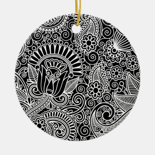 Ornamento De Cerâmica Batik Motif (Frente)