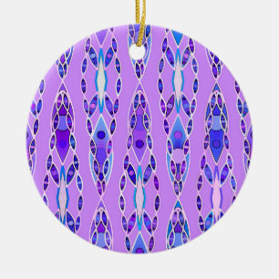 Ornamento De Cerâmica Batik tribal - lavanda, azul e violeta
