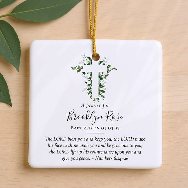 Ornamento De Cerâmica Batismo Orador, Favor do Keepsael (Criador carregado)