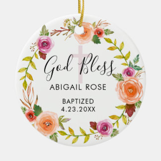 Ornamento De Cerâmica Batismo Personalizado
