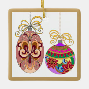 Ornamento De Cerâmica Baubles de Natal