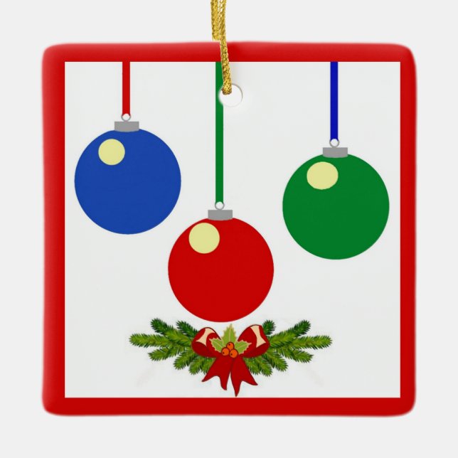 Ornamento De Cerâmica Baubles de Natal 2 (Frente)