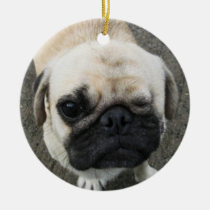 Ornamento De Cerâmica Bauwk... Pug Dog... Tailândia