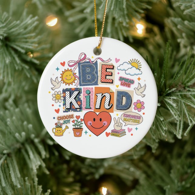Ornamento De Cerâmica Be Kind - Kindness Matters (Árvore)