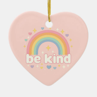 Ornamento De Cerâmica Be Kind – Rainbow Pastel Positivity