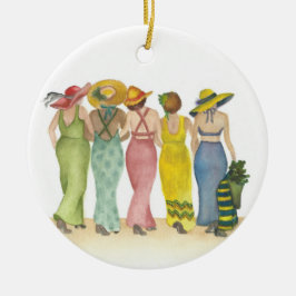 Ornamento De Cerâmica Beach Babes