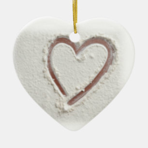 Ornamento De Cerâmica Beach Heart of Sand Wedding
