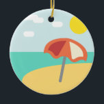 Ornamento De Cerâmica Beach Time Emoji<br><div class="desc">Hora da praia,  Emoji. Emoji art Versão 2 de EmojiOne. Licenciado sob Creative Commons (CC-BY 4.0).</div>