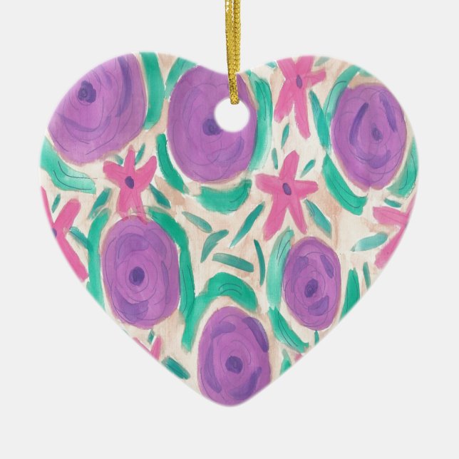 Ornamento De Cerâmica Beachy Boho Impressão (Frente)