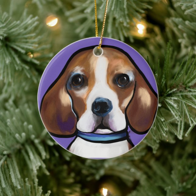 Ornamento De Cerâmica Beagle      (Árvore)