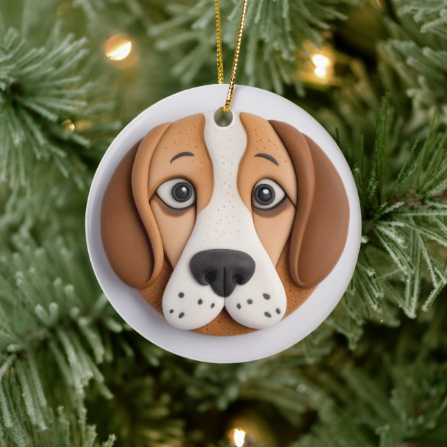Ornamento De Cerâmica Beagle A Deliciosa Cookie Inspirada (Árvore)