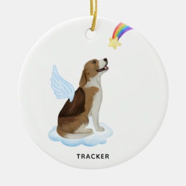 Ornamento De Cerâmica Beagle Angel Dog Memorial Personalizado Pet