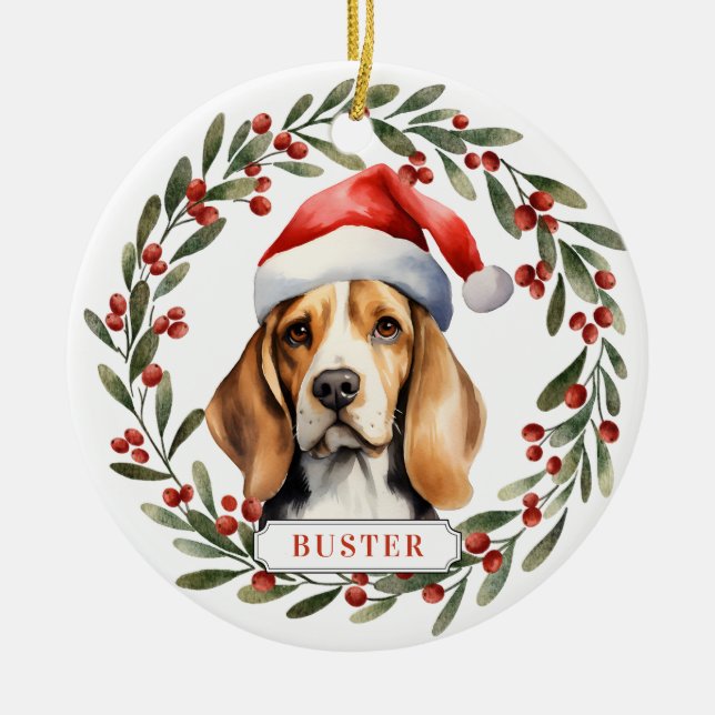 Ornamento De Cerâmica Beagle Ceramic Circle Ornament (Frente)