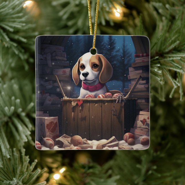 Ornamento De Cerâmica Beagle Christmas, presente para Beagle Dog Lover (Árvore)