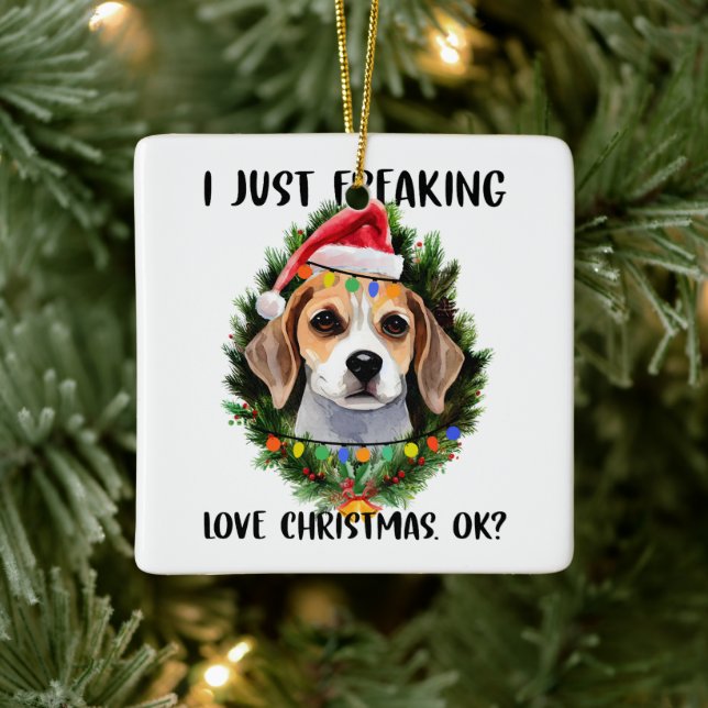 Ornamento De Cerâmica Beagle, Eu Só Estraguei O Natal Do Amor. (Árvore)