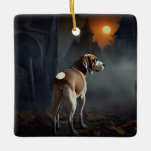 Ornamento De Cerâmica Beagle Halloween Scary