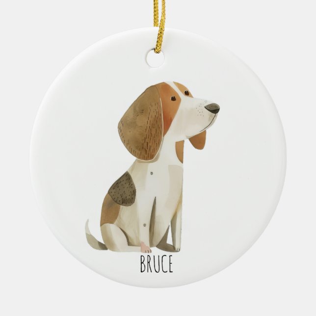 Ornamento De Cerâmica Beagle Ornament (Frente)