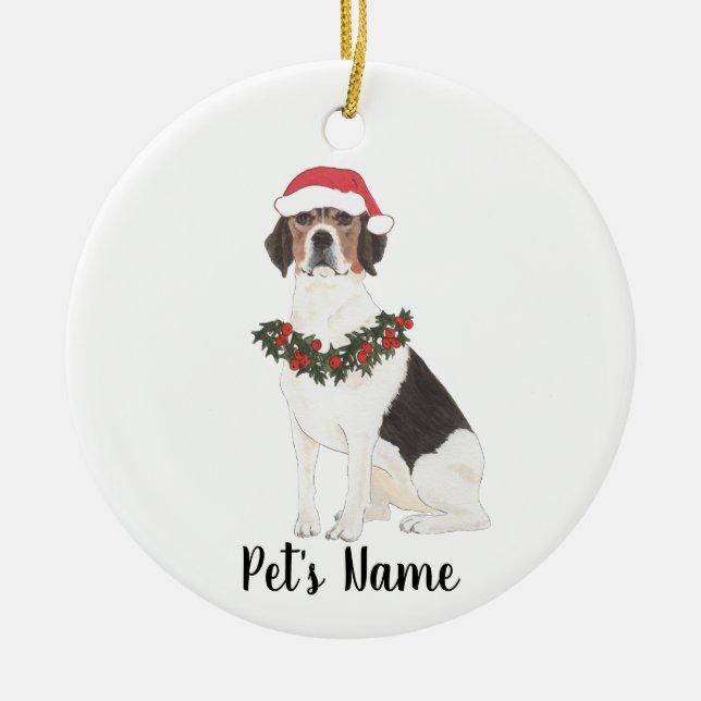 Ornamento De Cerâmica Beagle Personalizado (Frente)