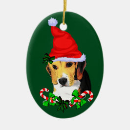 Ornamento De Cerâmica Beagle Puppy Natal