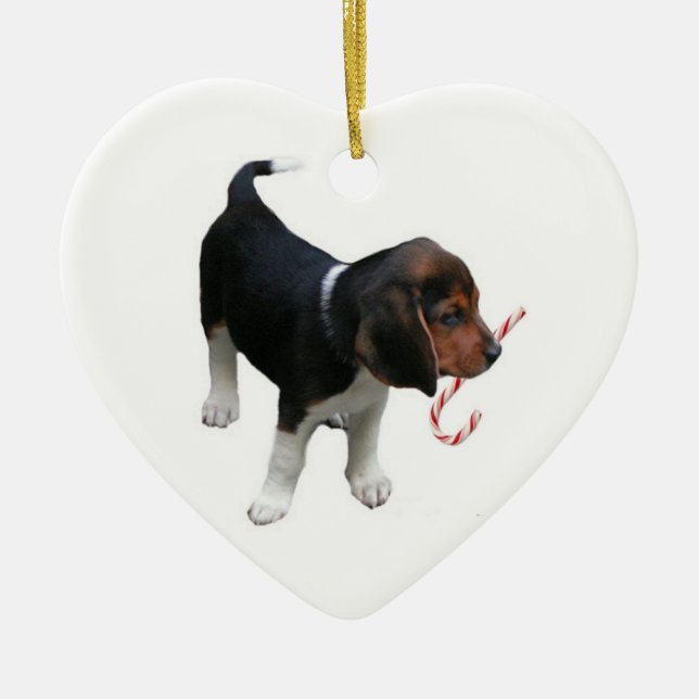 Ornamento De Cerâmica Beagle Puppy Ornament (Frente)