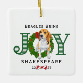 Ornamento De Cerâmica Beagles Traga Joy