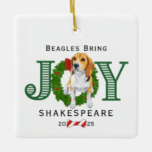 Ornamento De Cerâmica Beagles Traga Joy