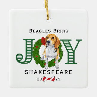 Ornamento De Cerâmica Beagles Traga Joy